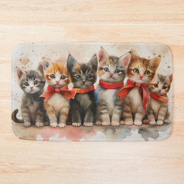 Item preview, Scarf Adorned Kittens designed and sold by Catloaf Art.