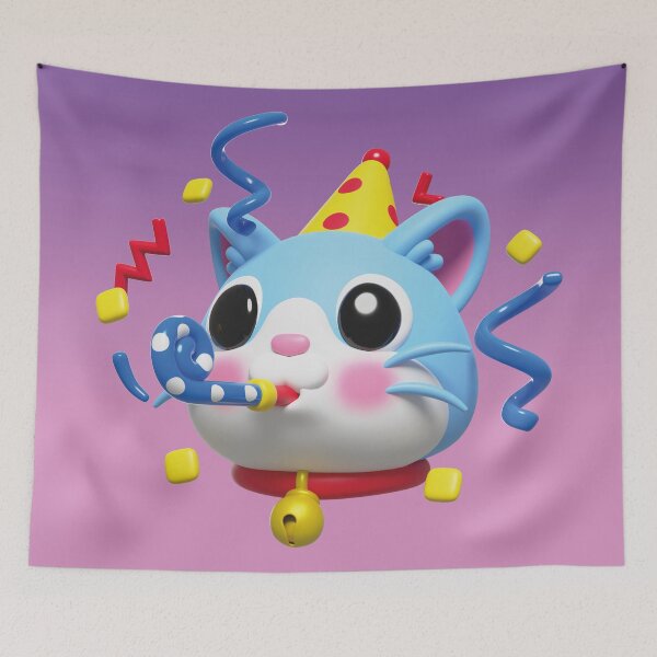 Item preview, funny party cat, 3D designed and sold by Mauswohn.