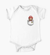 Pocket Mario Tshirt Short Sleeve Baby One-Piece