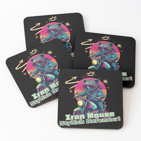 Item preview, Ironmouse: Synthwave Superhero Mouse on Motorbike designed and sold by zax454.