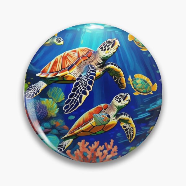 Item preview, Colorful Turtle in Deep Blue Sea Water Zoo Pals designed and sold by sportsimpact.