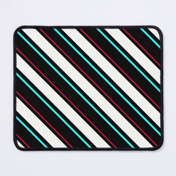 Item preview, Black And White Diagonal Stripes With Red Blue Lines designed and sold by PatternTitan.