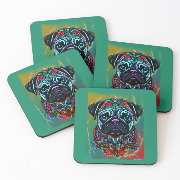 Item preview, Pug NEON INDIAN 20 designed and sold by RedBluffTraders.