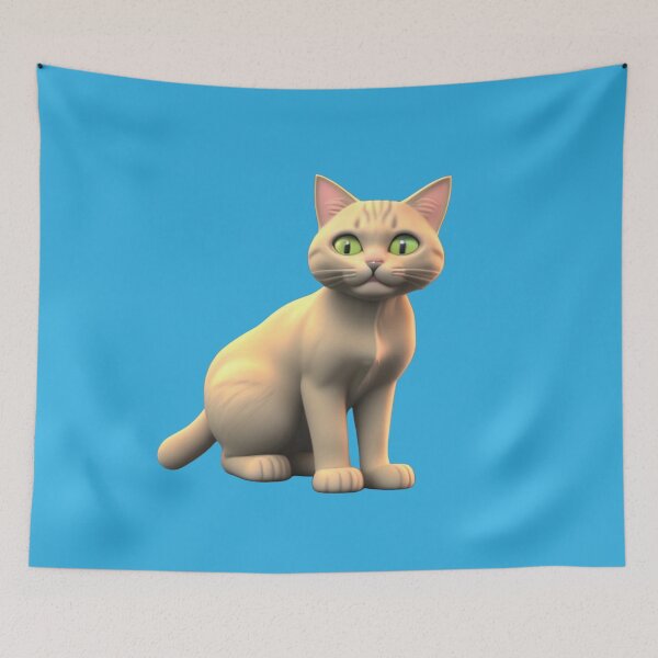 Item preview, 3D Cartoon Cream Manx Cat designed and sold by MartineP77.