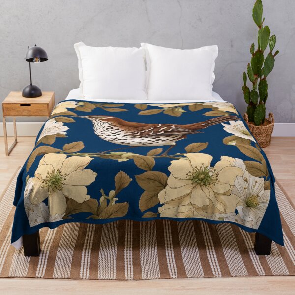 Item preview, A Brown Thrasher Bird Surrounded By Rose Flowers designed and sold by taiche.