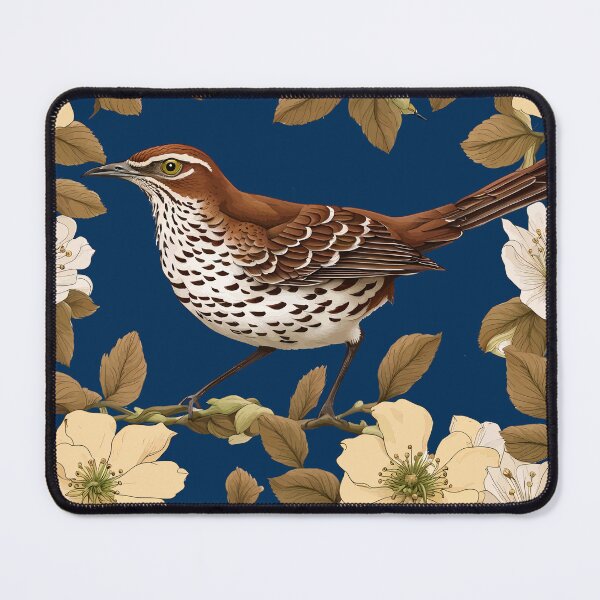 Item preview, A Brown Thrasher Bird Surrounded By Rose Flowers designed and sold by taiche.