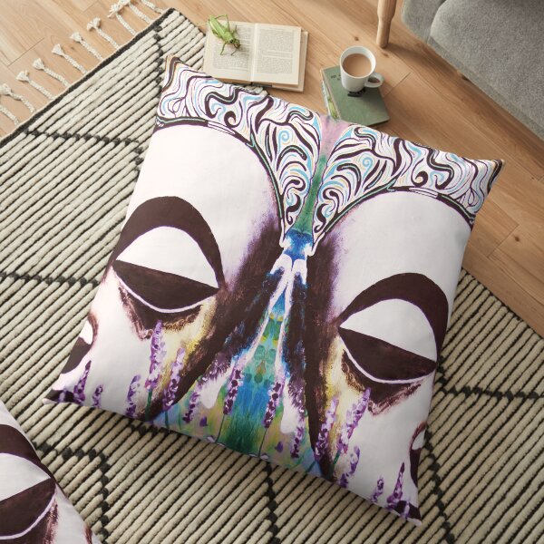 Lavender Buddhas 1 Floor Pillow