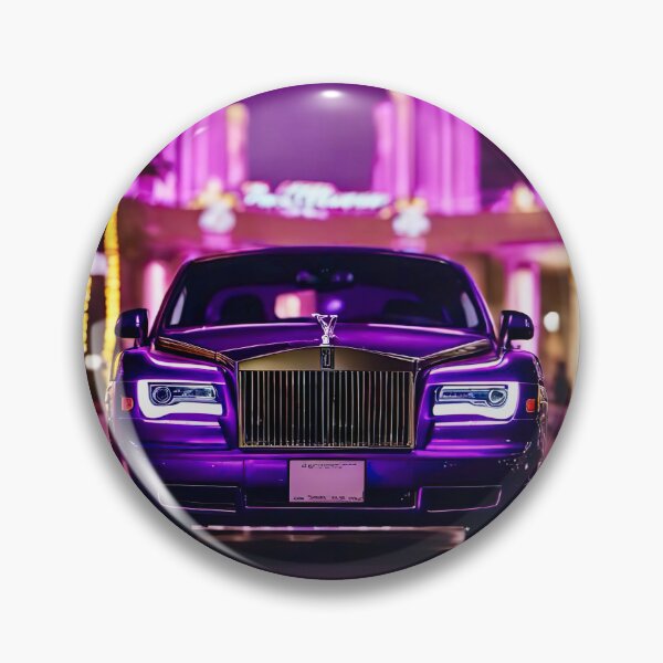 Item preview, Coche de lujo morado en la noche de la ciudad de neón designed and sold by Lisa Pearlman.