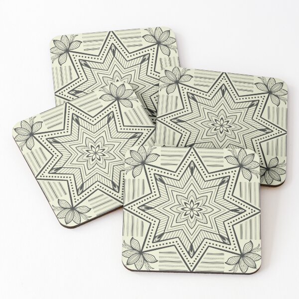 Item preview, Star and Flower - Black Motif designed and sold by starry-cosmos.