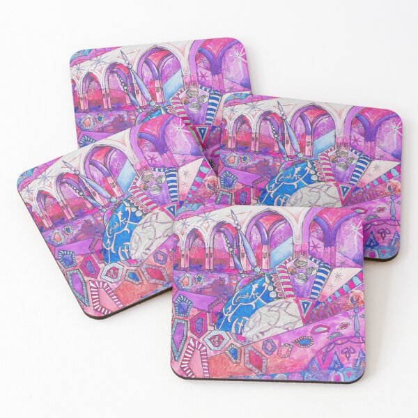 Item preview,  Geometric Pink Patterned Arabian Elegance Featuring Arches, Columns and Domes designed and sold by VariARTyPrints.