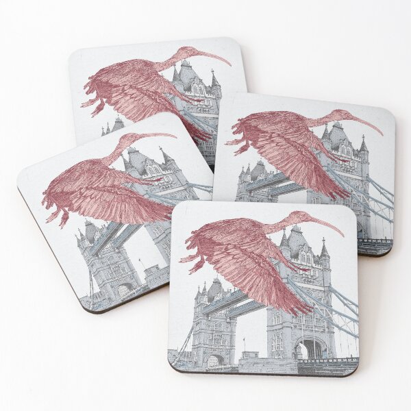 Item preview, Scarlet Ibis over Tower Bridge London designed and sold by AardvarkAnarchy.