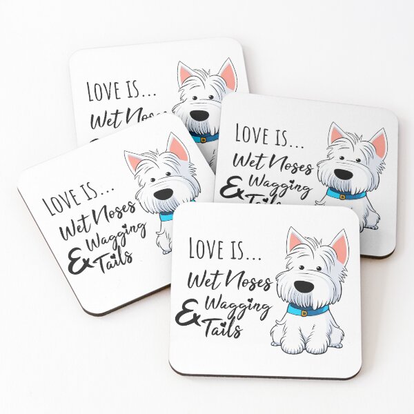 Item preview, Westie love is wet noses and wagging tails designed and sold by WarmAndWestie.