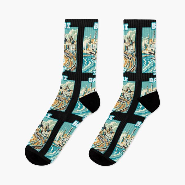 Item preview, Vintage art deco Bari Puglia italy Landmark Skyline. Travel souvernir. designed and sold by Unitepeople.
