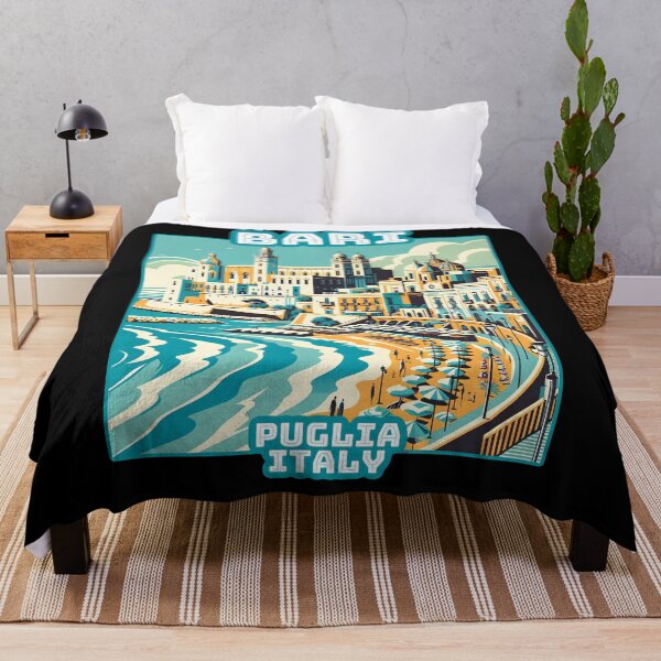 Item preview, Vintage art deco Bari Puglia italy Landmark Skyline. Travel souvernir. designed and sold by Unitepeople.