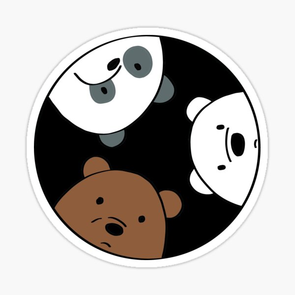 Curious bears in a hole Sticker