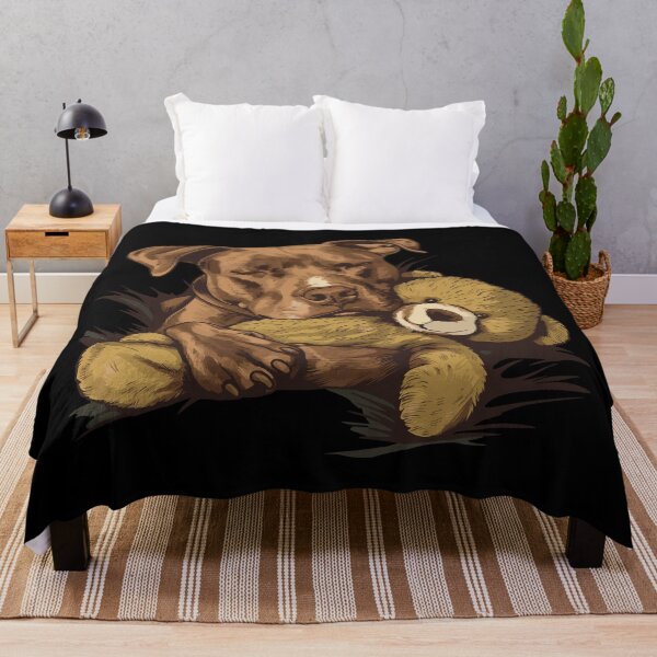 Item preview, Sleeping American Staffordshire Terrier with teddy bear designed and sold by drizzd.