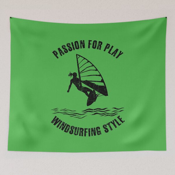 Item preview, Black silhouette of a female windsurfer designed and sold by HarridanCreates.