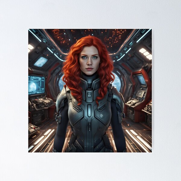 Item preview, Red-haired Norwegian explorer on a space mission. designed and sold by Kenosuke78.
