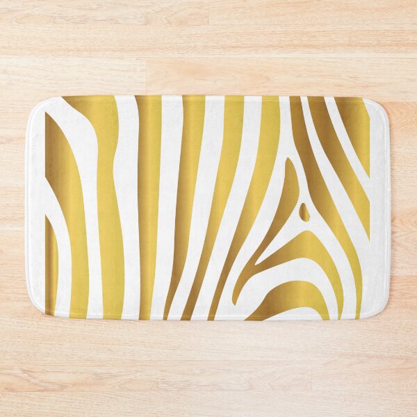 Item preview, Elegant Metallic Gold Zebra Animal Print Bath Mat designed and sold by Chafy  ⭐⭐⭐⭐⭐.
