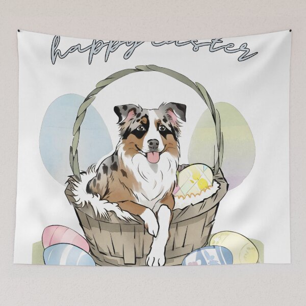 Item preview, Happy Easter Australian Shepherd Dog designed and sold by GoodyPaws.