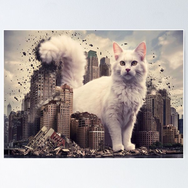 Vista previa del artículo con la obra «Catzilla», diseñado y vendido por M-Y-A-R-T-.