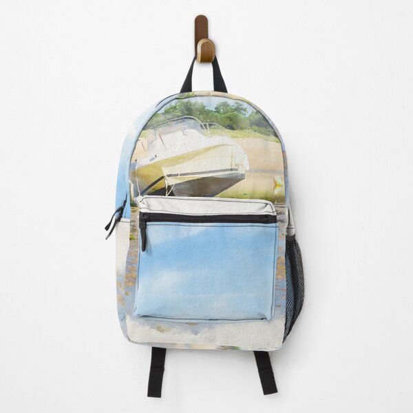 Item preview, boat laying on the beach in watercolor designed and sold by FotoMahieu.
