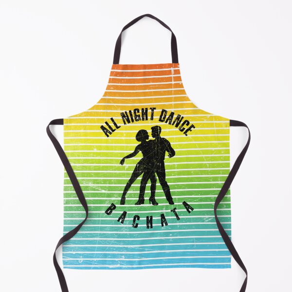 Item preview, Black silhouette of a couple dancing bachata against a background of colorful stripes designed and sold by HarridanCreates.