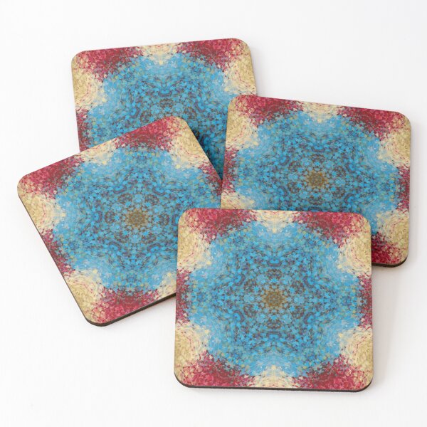 Item preview, Digital Mandala Blue Red and Yellow designed and sold by WormholeOrbital.