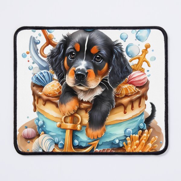 Item preview, "Cute Baby Gordon Setter in Birthday Cake Watercolor - Kawaii Anime designed and sold by T3goods.