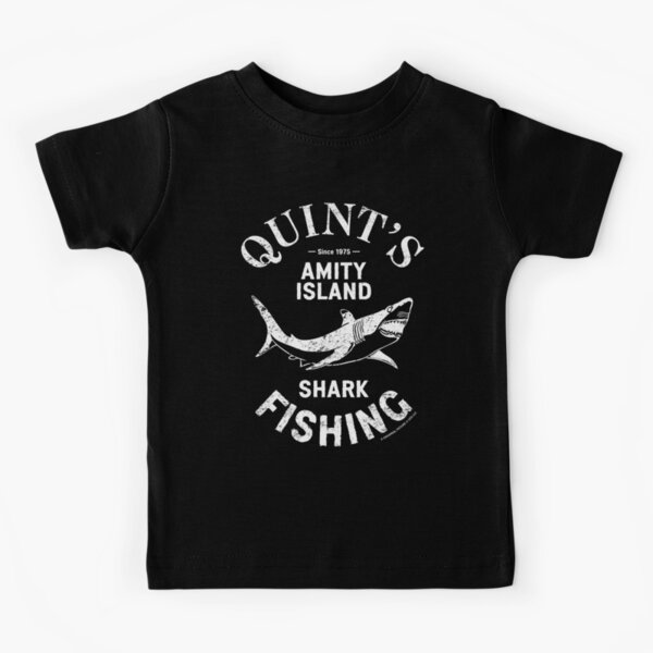 Quint's Shark Fishing T-Shirt 100% Cotton Jaws Fan Art Black Amity