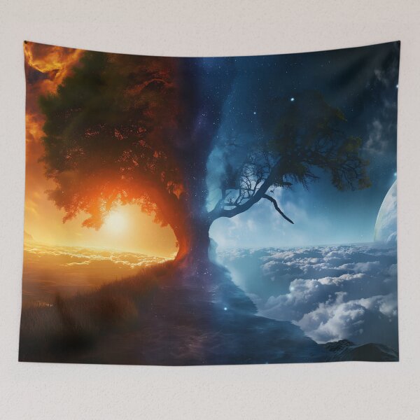 Item preview, Dual World Fantasy Warrior Silhouette Art designed and sold by Asymoney.