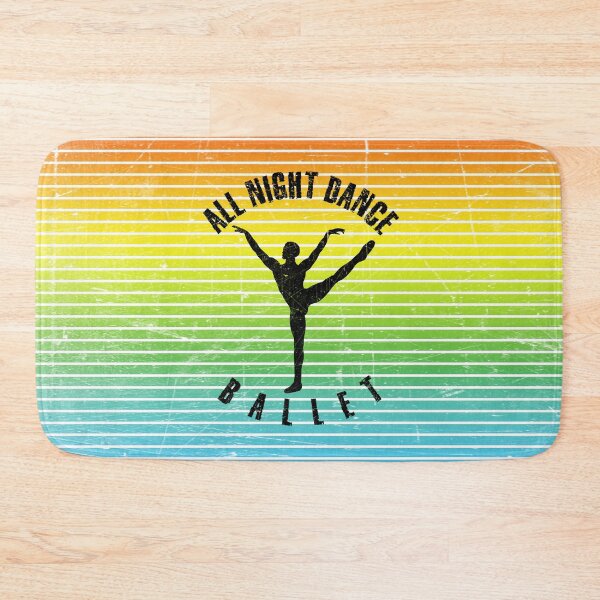 Item preview, Black silhouette of a man dancing ballet against a background of colorful stripes designed and sold by HarridanCreates.