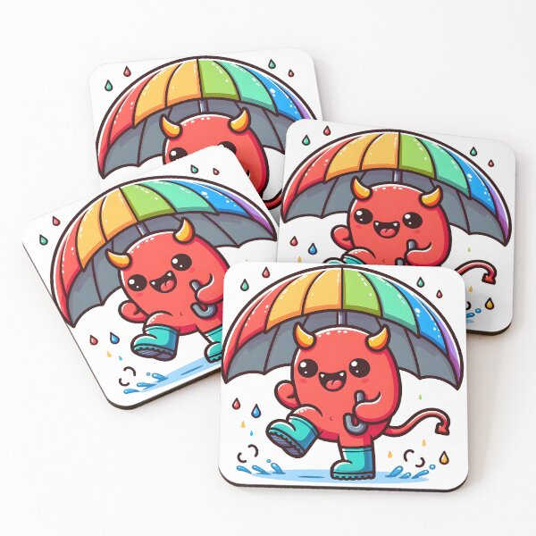 Item preview, Kawaii Buoyant Demon: Wearing Rain Boots designed and sold by CanvasCutie.