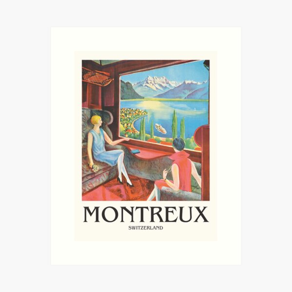 Item preview, Montreux Vintage Travel Switzerland designed and sold by cutesy.