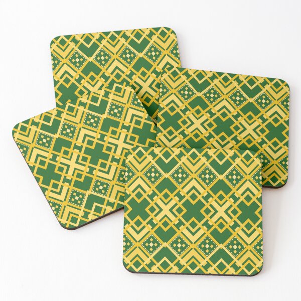 Item preview, Geometric shapes Ethnic Pattern Green background with yellow and green designed and sold by ploen kongsuwan.