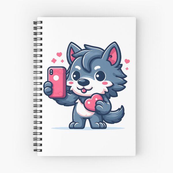 Item preview, Kawaii Lovable Werewolf With Phone With A Heart-Shaped Case designed and sold by CanvasCutie.