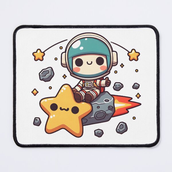Item preview, Kawaii Space Explorer Sitting On A Shooting Star With Meteorite Necklace designed and sold by CanvasCutie.