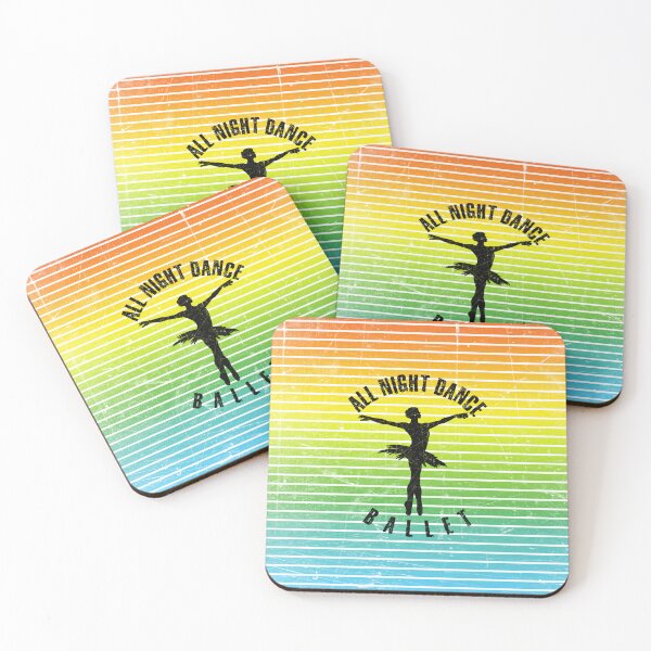 Item preview, Black silhouette of a woman dancing ballet against a background of colorful stripes designed and sold by HarridanCreates.