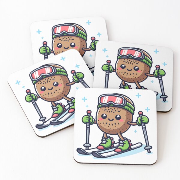Item preview, Kawaii Kiwi With Skiing Gear designed and sold by CanvasCutie.