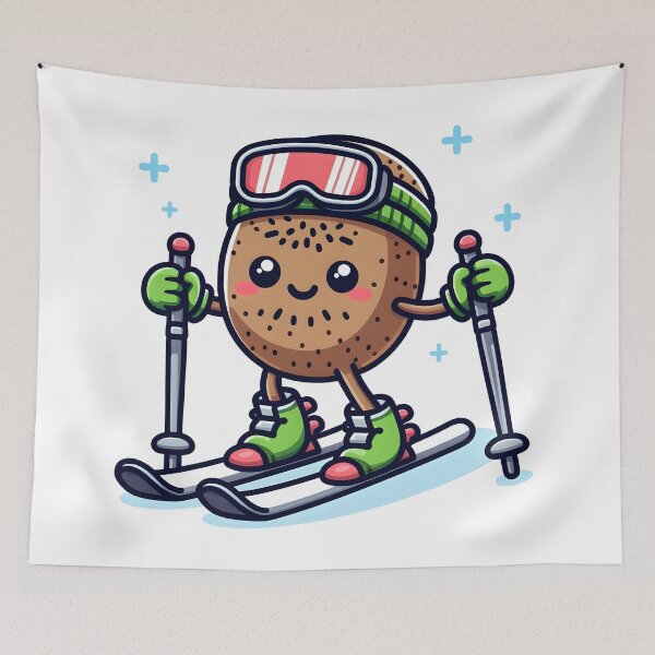 Item preview, Kawaii Kiwi With Skiing Gear designed and sold by CanvasCutie.
