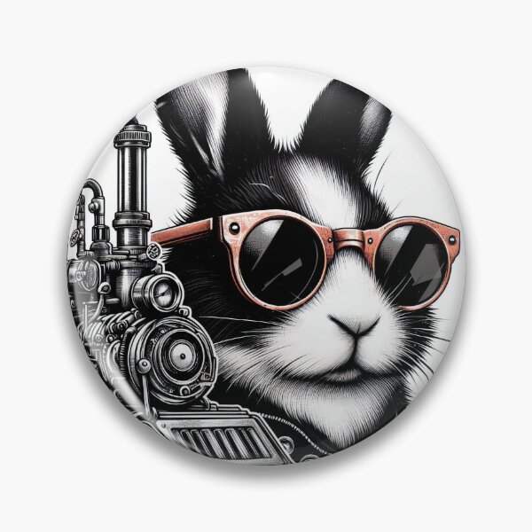 Item preview, rabbit beside a retro train designed and sold by Mechanical-Artt.