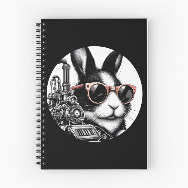 Item preview, rabbit beside a retro train designed and sold by Mechanical-Artt.