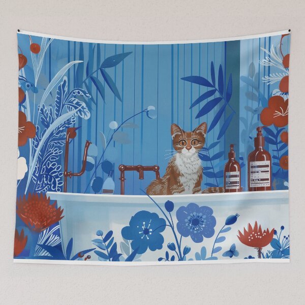 Item preview, cat in the bath tub designed and sold by PricklyPeanut.