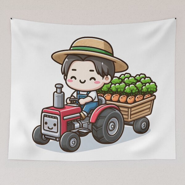 Item preview, Kawaii Farmer With Garden Gloves designed and sold by CanvasCutie.
