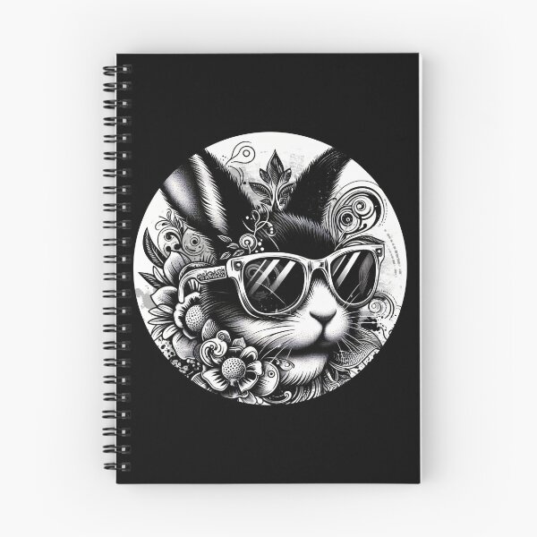 Item preview, black and white bunny wearing sunglasses designed and sold by Mechanical-Artt.