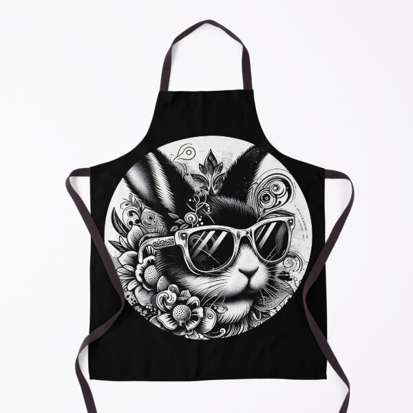 Aperçu de l'œuvre Bunny noir et blanc portant des lunettes de soleil créée et vendue par Mechanical-Artt.