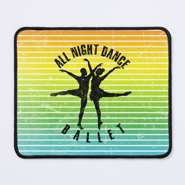 Item preview, Black silhouette of a couple dancing ballet against a background of colorful stripes designed and sold by HarridanCreates.