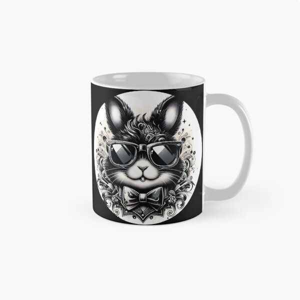 Item preview, black and white rabbit with sunglasses and bowtie designed and sold by Mechanical-Artt.
