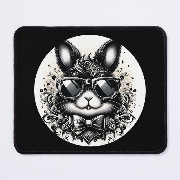 Item preview, black and white rabbit with sunglasses and bowtie designed and sold by Mechanical-Artt.