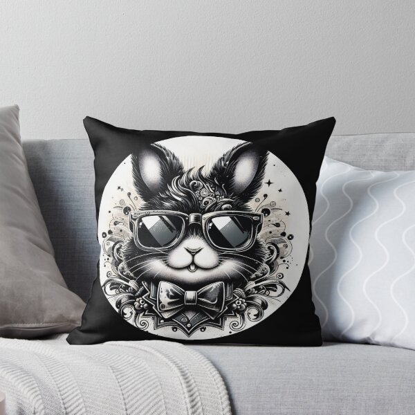 Item preview, black and white rabbit with sunglasses and bowtie designed and sold by Mechanical-Artt.